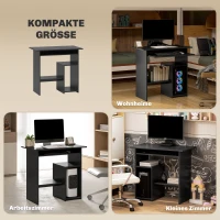 HOMCOM Computertafel, Bureau, Spaanplaat, Metaal, 80 x 45 x 75 cm, Zwart(m-5)