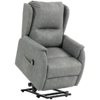 HOMCOM Power Lift Recliner Chair, Dual Motor Electric Lift Chair for Elderly with Remote Control, Grey(m-1)