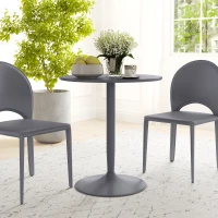 HOMCOM 75H x Φ70cm Two-Person Minimalistic Dining Table - Grey(m-10)