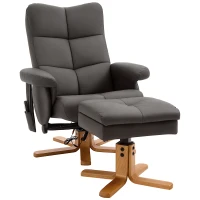 HOMCOM massagestoel met ottoman relaxstoel TV-stoel TV-stoel 145 ° helling kunstleer bruin 80 x 86 x 99 cm(m-7)