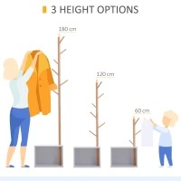 HOMCOM 180 cm Hallway Coat Rack Storage Bench Tree Hat Hanger Entryway Stand Garment Organiser Bedroom Living Room(m-7)