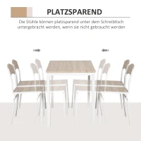 HOMCOM eettafelset, tafelgroep 5-delig eetset, eetkamergarnituurset, zitgroep(m-4)