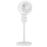 HOMCOM 32" Pedestal Fan, 70° Oscillating 90° Vertical Tilt Air Circulator with 3 Speeds, Standing Fan for Home Office, Bedroom, White(m-1)