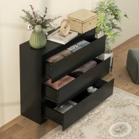 HOMCOM Commode 3 tiroirs, Meuble de rangement épuré pour chambre, intérieur, 80l x 39P x 73H cm(m-7)