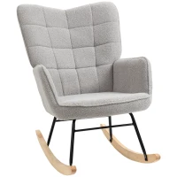 HOMCOM schommelstoel accentstoel tot 120 kg, polyester, lichtgrijs(m-11)