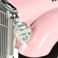 AIYAPLAY Kinder Glijauto, Vintage Ontwerp, Verborgen Opbergruimte, Kipbescherming, Toeter, 12-36 Maanden, Roze(m-11)