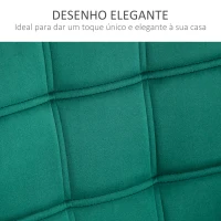 HOMCOM Poltrona Moderna de Sala Estofada em Veludo com Pés de Madeira Cadeira Relax para Sala de Estar Verde(m-5)