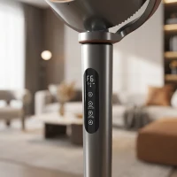 HOMCOM Staande ventilator luchtcirculator met 12 snelheidsstanden LED-display afstandsbediening 70°+90° oscillatie Grijs(m-10)