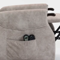 HOMCOM Elektrische Sta-op Fauteuil met Massage, Verwarming en Ligfunctie, Lichtgrijs(m-11)