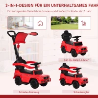 HOMCOM Loopauto met duwstang Mercedes-Benz G350 glijvoertuig met stuur 3-in-1 duwauto voor 18-36 maanden kinderen Rood(m-4)