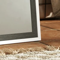 HOMCOM Volledige Lichaamsspiegel, MDF-Frame, Splintervrije Folie, 162,6 x 53,3 cm, Grijs(m-9)