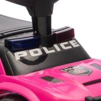 AIYAPLAY Coche Correpasillos de Policía para Niños de 18-36 Meses con Luz Música y Espacio de Almacenaje 65x29,5x36 cm Rosa(m-15)