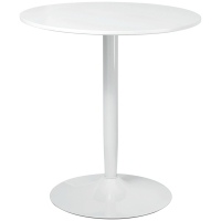 HOMCOM eettafel voor 2 personen, rond tafelblad, stalen voet, wit, 70 x 70 x 75 cm