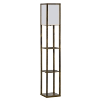 HOMCOM Vloerlamp met planken, vloerlamp, hout, 26 x 26 x 160 cm, voor woon-/slaapkamer (zonder gloeilamp)