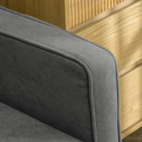 HOMCOM Divano 3 Posti Moderno in Velluto di Ghiaccio con Vano Contenitore e Design Scandinavo, Grigio, 166.5x62x82cm(m-8)