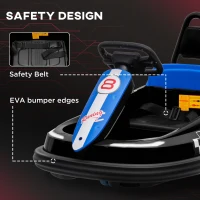 HOMCOM 6V Electric Kids Bumper Car, 6V Spin Waltz Car, with Music, Horn, Lights - Black(m-6)