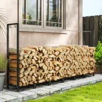 Outsunny Lemnaie 0.8m³ Regulabilă cu Husă Impermeabilă și Lanțuri din Oțel, 235x31x116 cm, Negru(m-10)