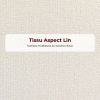 HOMCOM Lot de 2 Tabourets de Bar, Chaises de Bar, Repose-Pieds et Dossier, Tissu Effet Lin, Hauteur d'Assise 68cm, Crème(m-5)