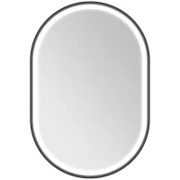 HOMCOM Miroir salle de bain éclairage LED 50x70cm, miroir lumineux salle de bain mural interrupteur tactile, lumière 3 couleurs(m-1)