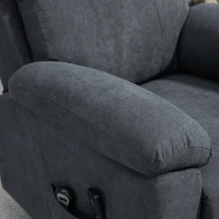 HOMCOM Massagestoel met opstaan hulp, 8 vibratiemotoren, inclusief afstandsbediening, donkergrijs(m-8)