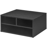HOMCOM Organiseur bureau aspect noir avec 3 compartiments fournitures support d'imprimante 47 x 40 x 22,5 cm(m-12)