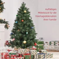 HOMCOM Kerstboom Ø90 x 180 cm, Kunstmatige Den, Realistisch Naaldkleed, Groen(m-4)