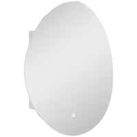 HOMCOM Specchio Bagno con Illuminazione LED e Armadietto Interno, in Vetro Temperato e Legno, 50x14x70 cm, Bianco(m-1)