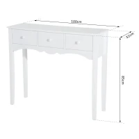 HOMCOM consoletafel bijzettafel decoratieve tafel consoletafel met lade MDF wit(m-3)