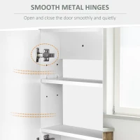 HOMCOM 80 x 15 cm Double Door Bathroom Mirror Cabinet - White(m-7)
