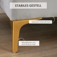HOMCOM Zitbank, bedbank, schoenenbank met verhoogde poten, slaapkamer, fluweel blauw 118 x 45 x 42 cm(m-6)