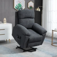 HOMCOM Massagestoel met opstaan hulp, 8 vibratiemotoren, inclusief afstandsbediening, donkergrijs(m-2)