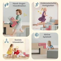 AIYAPLAY 2-delige zachte speelblokjes set voor peuters, kunstleder, schuim, voor klimmen, bouwen, spelen, Kleurrijk(m-6)
