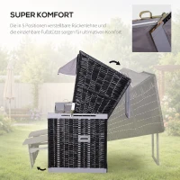 Outsunny Strandkorb für 2 Personen mit neigbarer Rücklehne Grau 118 x 79 x 150cm(m-5)