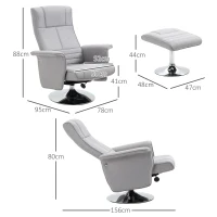 HOMCOM massagestoel met voetenbank, elektrische relaxstoel met ligfunctie(m-3)