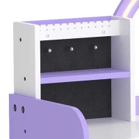 AIYAPLAY Tocador de Maquillaje Niña con Espejo de LED de 2 Colores Taburete 2 Soportes para Joyas Cajón 2 Compartimentos Morado(m-6)