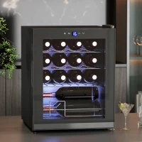 HOMCOM 42L 16-Bottle Wine Cooler Fridge - Black(m-10)