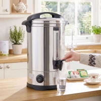 HOMCOM 13L Catering Urn, 2500W Stainless Steel Hot Water Boiler Dispenser with Thermostat, Keep Warm Function and Easy Pour Tap(m-2)