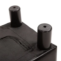 HOMCOM Hocker met stoffen bekleding in kunstlederlook, tot 100 kg, koffie, 40 x 30 x 24 cm(m-7)