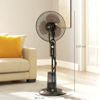 HOMCOM Pedestal Fan with Water Mist Spray, Spray Misting Fan with 70° Oscillation, Tilt Head, 3 Speeds, 3 Modes, Adjustable Mist, 3.2L Water Tank, for Home, 120 cm(m-3)