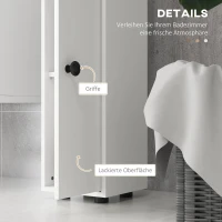 kleankin Badkamerkast, 4 planken, lade, spaanplaat, slank ontwerp, Wit(m-6)