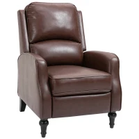 HOMCOM Poltrona Relax Reclinabile 90° e 150° Manuale in Pelle(m-1)