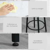 HOMCOM Barset voor 2 personen, 1 tafel met 2 barkrukken, wit marmeren blad, stalen frame(m-6)