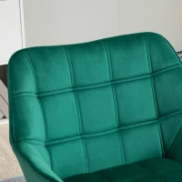 HOMCOM Poltrona Moderna de Sala Estofada em Veludo com Pés de Madeira Cadeira Relax para Sala de Estar Verde(m-7)