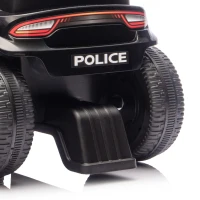 AIYAPLAY Coche Correpasillos de Policía para Niños de 18-36 Meses con Luz Música y Espacio de Almacenaje 65x29,5x36 cm Negro(m-15)