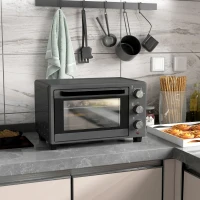 HOMCOM 21L Mini Countertop Oven, 100°C-230°C Adjustable Temp - Grey(m-10)