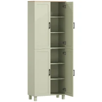 HOMCOM Freestanding Kitchen Cupboard, 4-Door Storage Cabinet with Adjustable Shelves, Modern Kitchen Pantry, 170cm, Green(m-1)