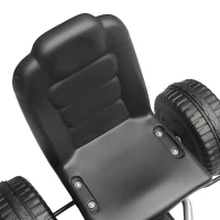 AIYAPLAY Go Kart para Niños de +3 Años con Asiento Ajustable Volante Freno Manual Marco de Aluminio y Acero Carga 30 kg Blanco(m-12)