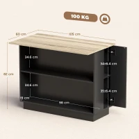 Homcom Insula Bucatarie 105×60 cm – Carucior Bar Multifunctional cu Sertar(m-3)