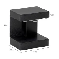 HOMCOM Nachtkastje, Bijzettafel met Lade en Open Opbergruimte, Modern Sofa Tafel met Schap voor Verschillende Ruimtes, Zwart(m-3)