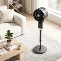 HOMCOM 20 dB Silent Standing Fan, Pedestal Fan with Remote, Oscillating, 8 Speeds, Adjustable Height, 12H Timer(m-9)